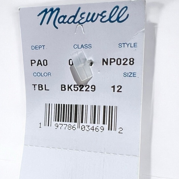 🌻NEW w/tags Madewell Black Twist-Front Seamed Top in Poplin Size 12 - Picture 7 of 7